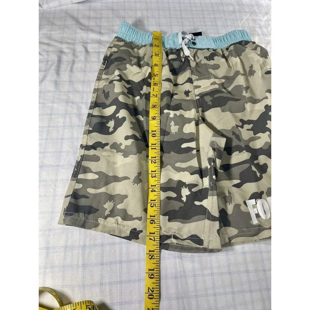 Fortnite Boys Swim Trunks Camo Llama Print Size Large 10/12 Board Shorts